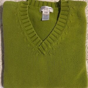 Vintage 100% Cotton Knit V-neck Sweater